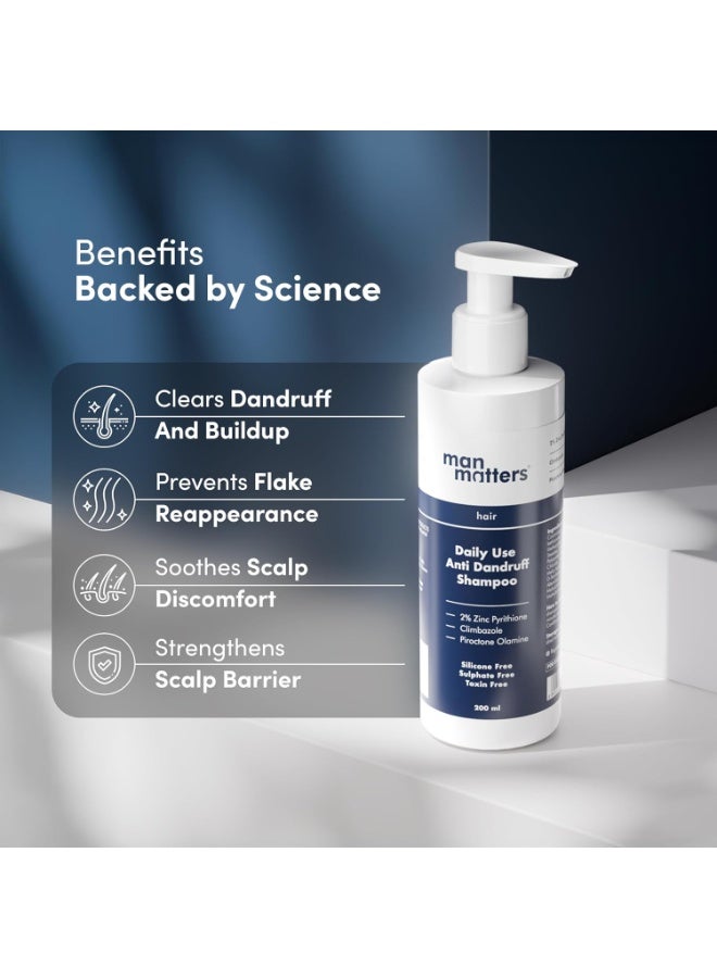 Man Matters Daily Use Anti Dandruff Shampoo | Reduces Dandruff, Flaking & Soothes Scalp Irritation | Zinc Pyrithione, Climbazole & Piroctone Olamine | pH 5.5 | 200ml - Image 4